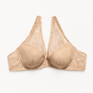 Ellis Plunge Underwire Bra | Sand Beige