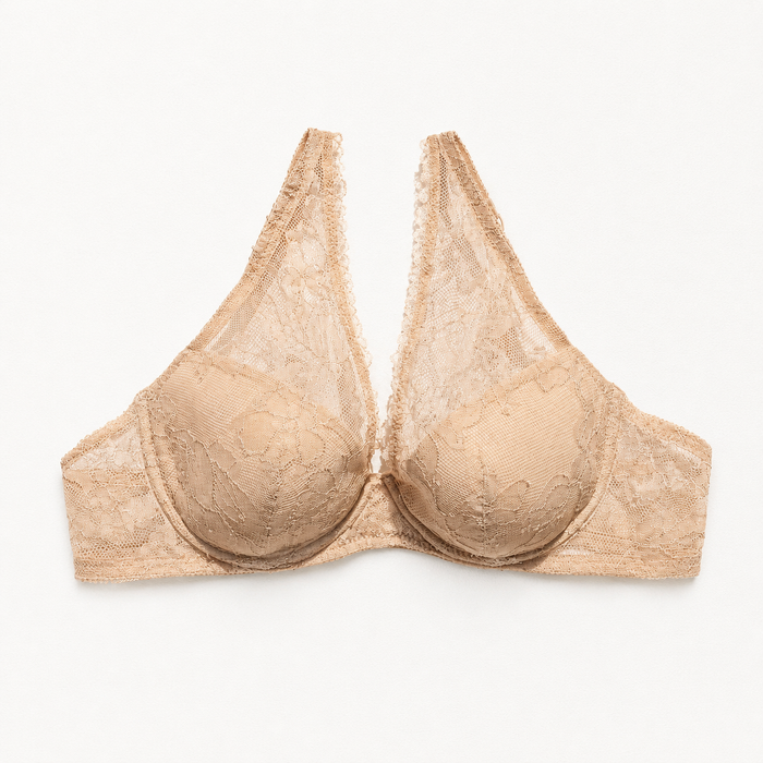 Ellis Plunge Underwire Bra | Sand Beige