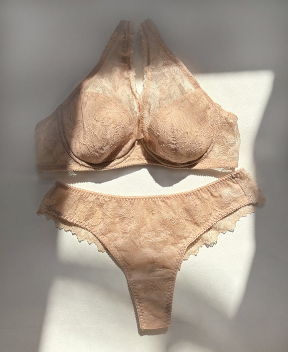 Ellis Plunge Underwire Bra | Sand Beige