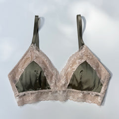 Dreamy Rose Triangle Bralette | Khaki