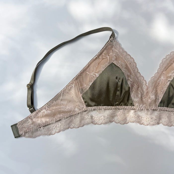 Dreamy Rose Triangle Bralette | Khaki