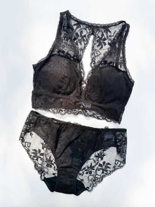 Little Bloom Back Style Bralette | Black