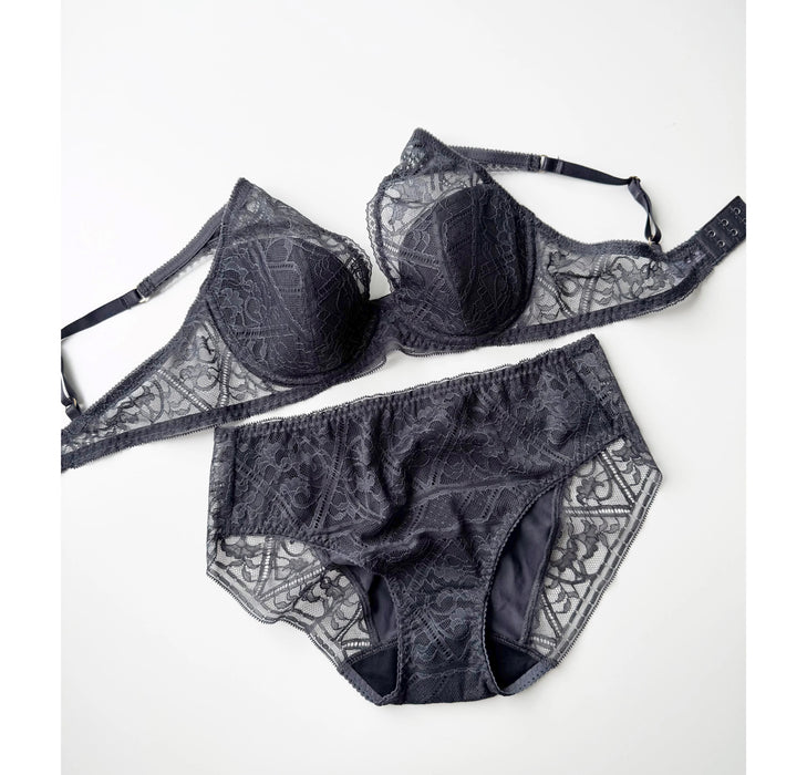 Amary Plunge Underwire Bra | Charcoal