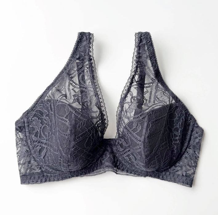 Amary Plunge Underwire Bra | Charcoal