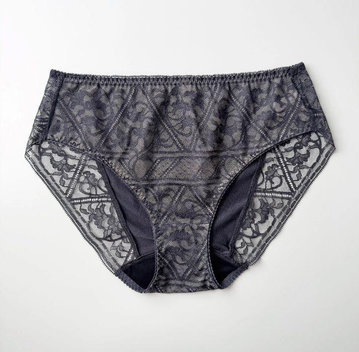 Amary High Waist Bikini | Charcoal ( Pink lining )