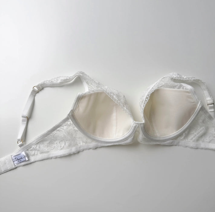 Amary Plunge Underwire Bra | White
