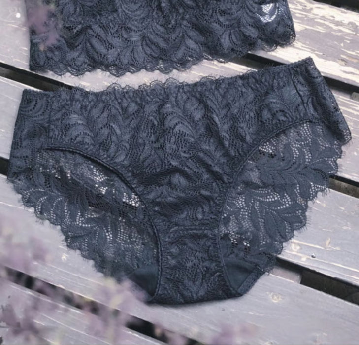 Bandeau Leaf Set Bikini | Black