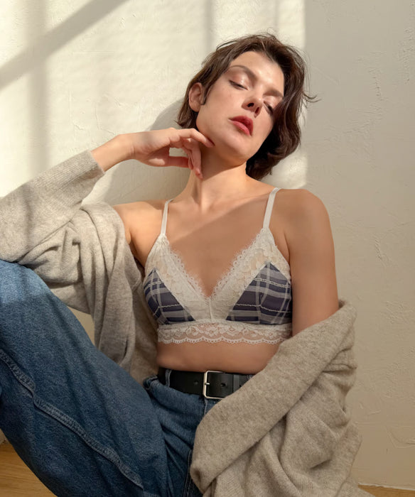 Caron Triangle Bralette | Blue