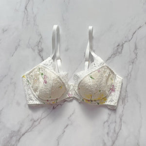 Flower Garden Underwire Bra | White
