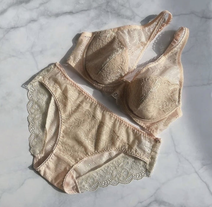 Jasmine Plunge Underwire Bra | Pink Beige