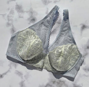 Jasmine Plunge Underwire Bra | Blue
