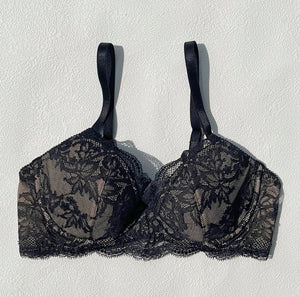 Lilac 3/4 Cup Underwire Bra | Black