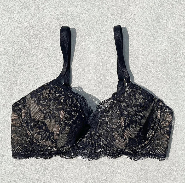 Lilac 3/4 Cup Underwire Bra | Black
