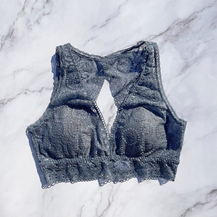 Moroccan Back Style Bralette | Blue Gray