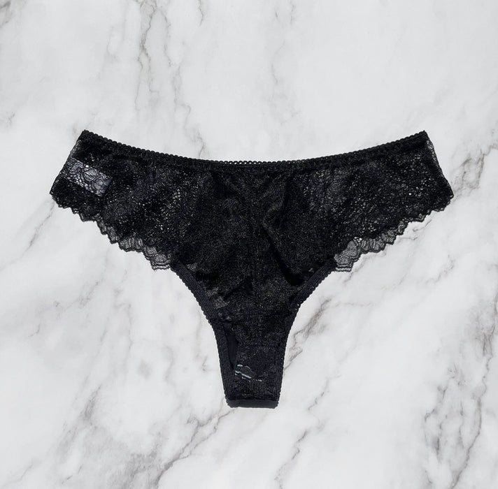 Night Garden Thong | Black