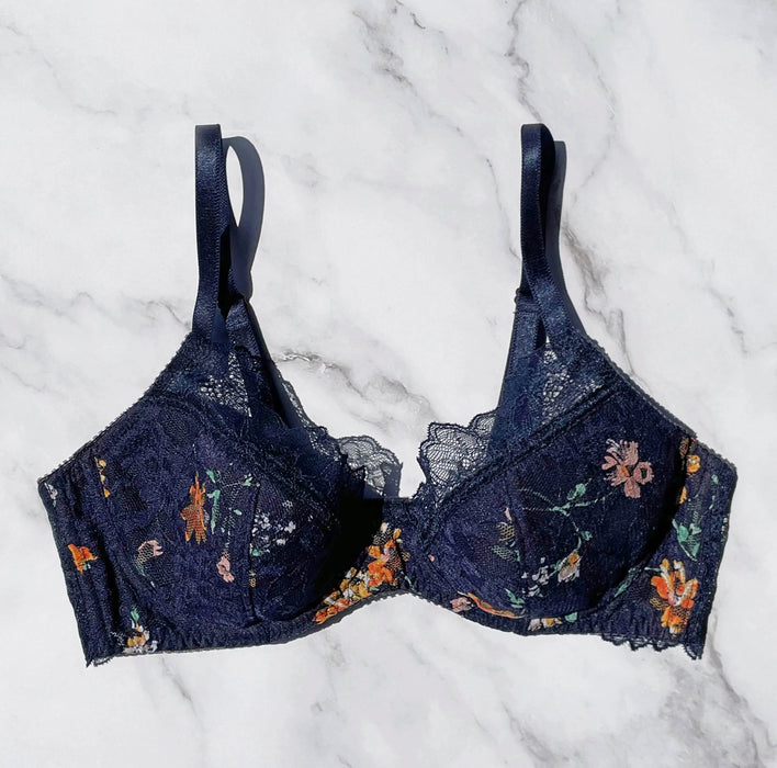 Night Garden Underwire Bra | Navy