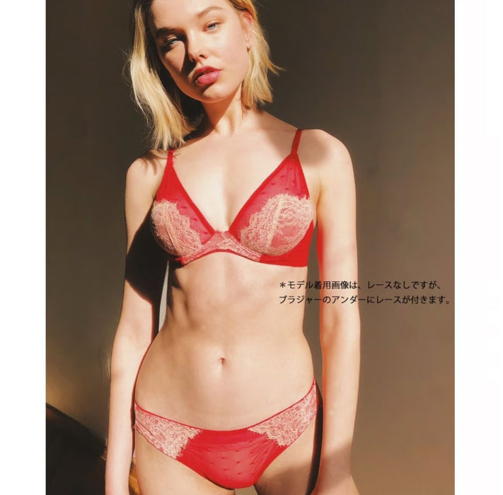Polka Dot Plunge Underwire Bra | Berry