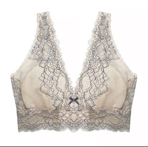 Peach Rose Long Bralette | Dusty Blue