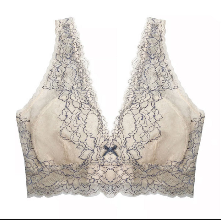 Peach Rose Long Bralette | Dusty Blue