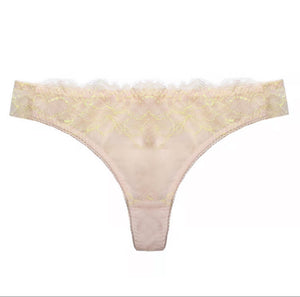 Peach Rose Lace Thong | Baby Pink