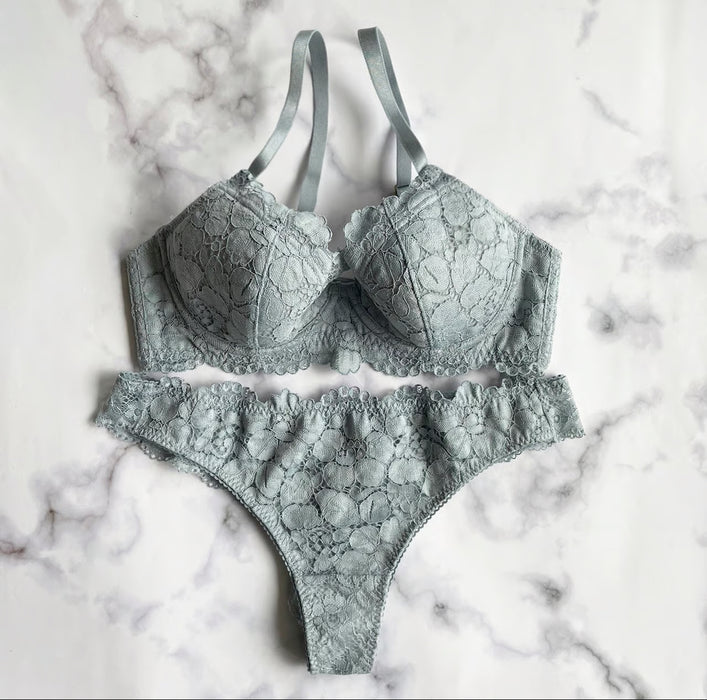 Peony Underwire Bra | Blue