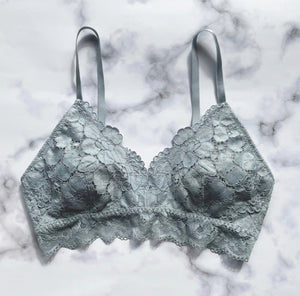 Peony Triangle Bralette | Blue
