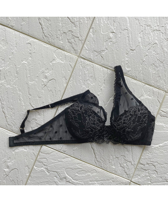 Polka Dot Underwire Bra | Black