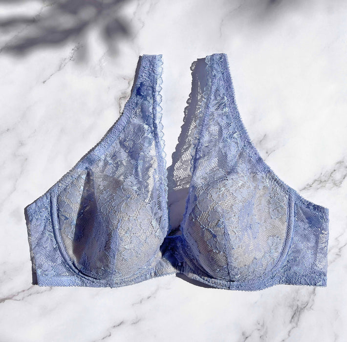 Viola Plunge Underwire Bra | Blue