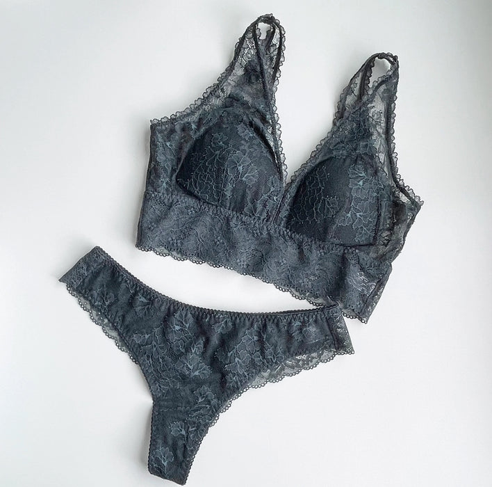 Viola Long Bralette | Moss Green