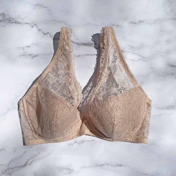 Viola Plunge Underwire Bra | Nude Pink