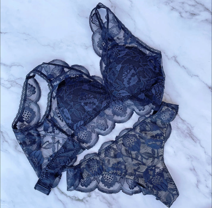 Protea Long Bralette | Navy