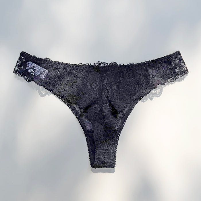 Little Bloom Thong | Black