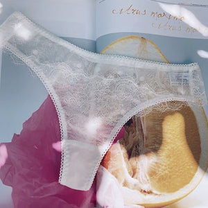 Polka Dot Thong | White